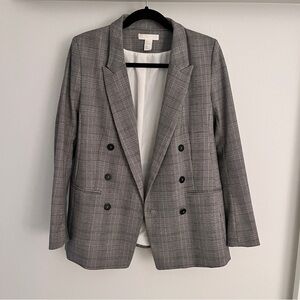 H&M gray plaid blazer